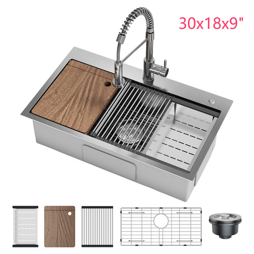30x18x9 inset kitchen sink - kitchen,