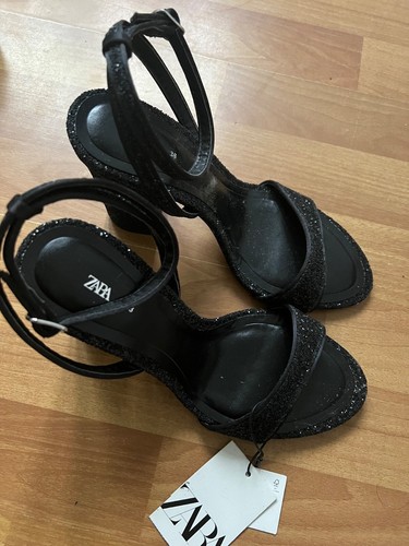 Zara sparkly block heels - zara,