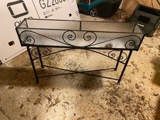 Rare Wrought Iron  And Glass Plant Trough stand  Pot Holder Vintage Bargain