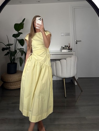 Zara yellow midi - yellow, side