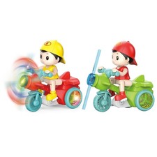 Electronic Stunt Tricycle Cartoon Electric Tricycle Toy Car Child Crawling Toy