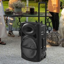 Outdoor Stereo Speakers Weather Resistant Loudspeaker DJ Speaker Pull Rod Wheels