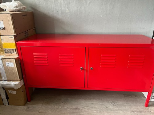 Red metal lockable - metal, 2-door