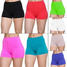 1-3 Pack Premium 100% Cotton Ladies Girls Boxer Shorts Hot Pants High Waist