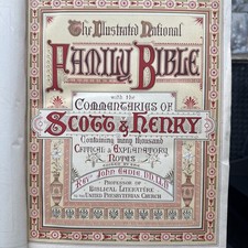 The Illustrated National Family Bible. Antique Holy Bible. Rev John Eadie edited