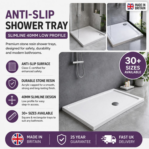 Anti slip shower - shower, tray