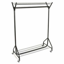 Black Heavy-Duty Clothes Rail