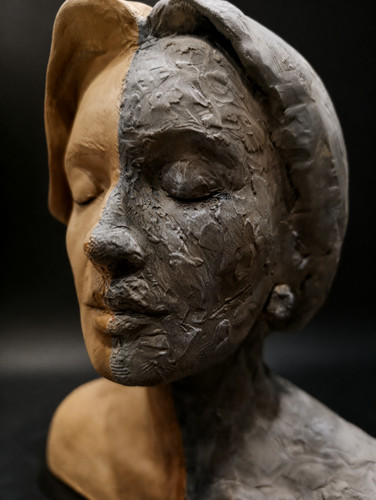 Ceramic female bust sculpture - ceramic,