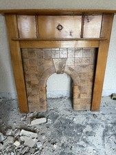 Oak Mantle Piece With Tile
