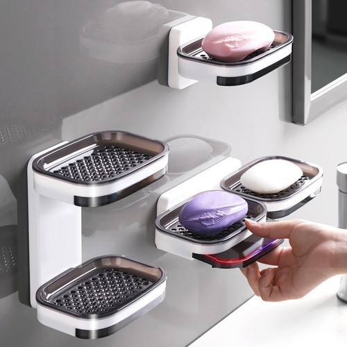 Wall mount self draining soap - self,