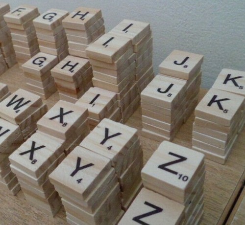 Wooden letters scrabble style - wooden,
