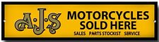 A.J.S MOTORCYCLES SOLD HERE METAL SIGN,GARAGE SIGN,WORKSHOP SIGN.MAN CAVE SIGN.