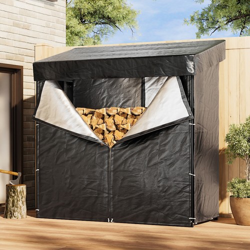 Metal firewood log holder rack - firewood,