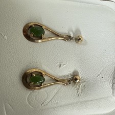 9 carat gold jade earrings Westland Guaranteed New Zealand jade