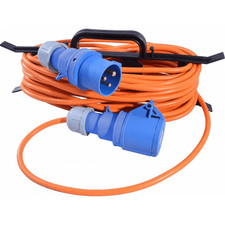 25M Orange Hook Up Mains Lead + Cable Carrier Camping Caravan Motorhome Electric