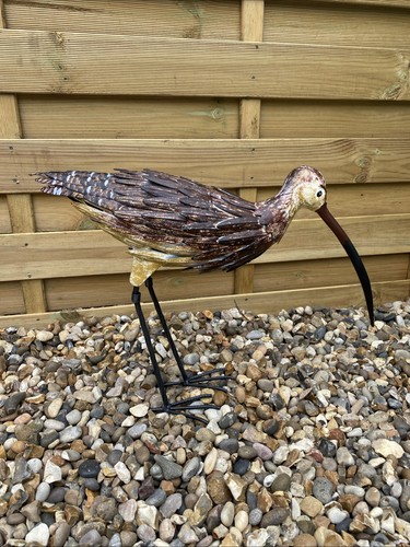 Large handcrafted metal curlew - large,