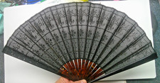 Victorian-Edwardian Mourning Hand Fan