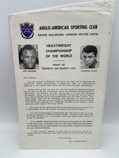 Muhammad Ali Vs Joe Frazier Anglo American Sporting Club Boxing Flyer / Poster