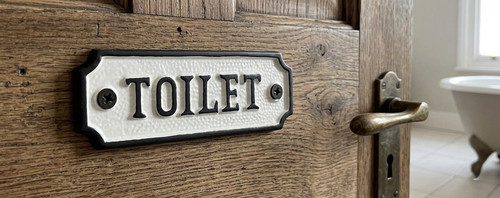 Toilet sign iron antique retro - sign,