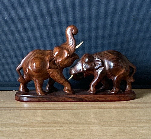 Carved wooden elephant - carved,