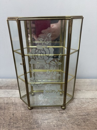 Vintage curio cabinet brass - curio,
