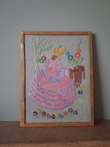 Vintage framed needlecraft - framed,