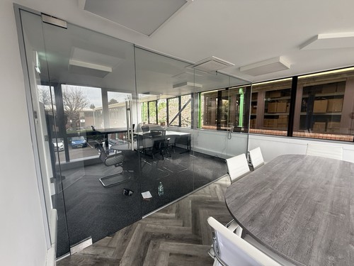Glass partition installation - partition,