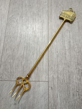 Vintage Brass Fireside Toasting Fork The Parish Church Wrexham By Croft Assinder