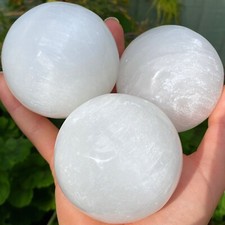 Natural Large Selenite Crystal Ball Sphere Gemstone Reiki Healing Stone Shop UK