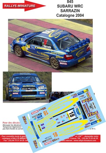 Decals ref 0845 subaru - decals, 1/24