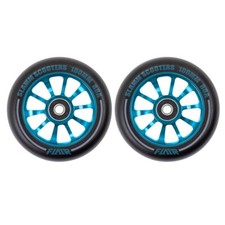 Slamm Flair 100mm Stunt Scooter Wheels - Pair + Abec 9 Bearings - Black/Blue