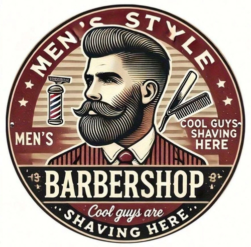 Barber shop sign plaque metal - shop,
