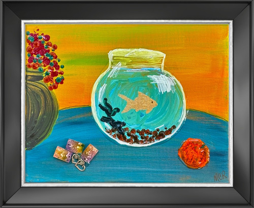 Goldfish bowl resin - goldfish,