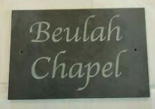 Natural Personalised Slate Gate House Sign Name Plaque Deeply Engraved 30x20cm