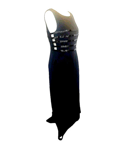 Black beaded cut out - beaded, evening