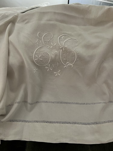 Vintage french linen sheet - vintage,
