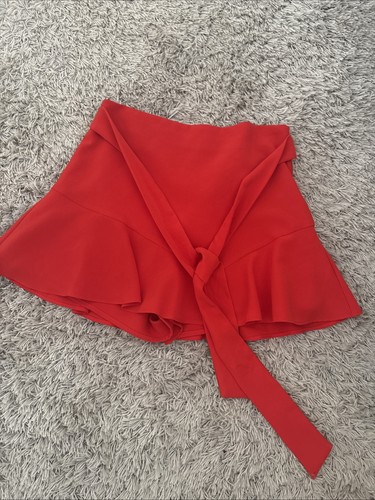 Zara red frill skort size - red,