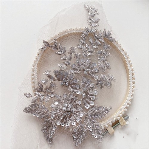 Beaded floral applique - 3d,