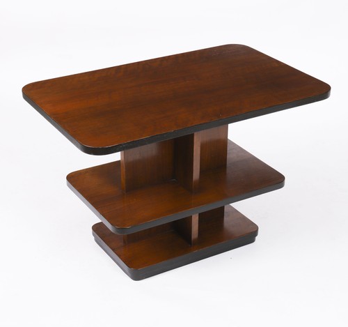 Antique art deco tiered walnut - art,