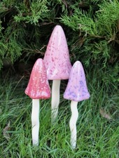 Garden Ornament Decor  Toadstools Stems Gift - PS1013 - ELM WH