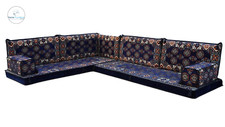 ARABIC MAJLIS JALSA TURKISH SOFA, OTTOMAN FLOOR CUSHION SEATING FULL SET RED