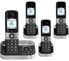 ALCATEL F890 Voice Quad Cordless Phone Handsets - Black & Silver *Excellent Con*