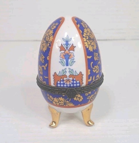 Vtg porcelain blue - porcelain, gold