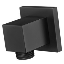 Square Wall Mounted Black Elbow Shower Hose Outlet Concealed Connector G1/2