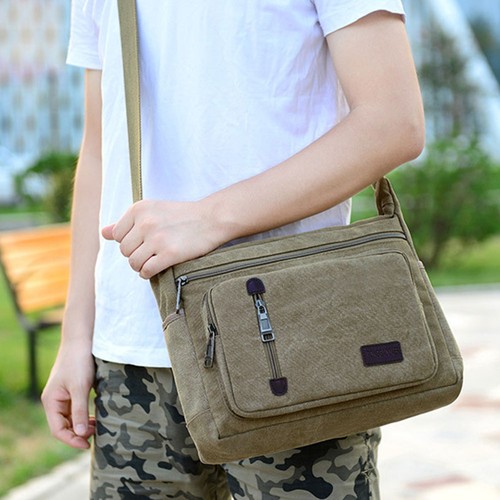 Men canvas shoulder bag - men,