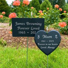 Personalised Engraved Memorial Slate Grave Marker Custom Stake Plaque Grave Sign