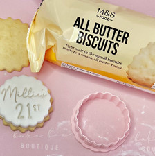 Fondant Cookie Cutter stamp for M&S Marks and Spencer butter biscuits 5cm 6cm