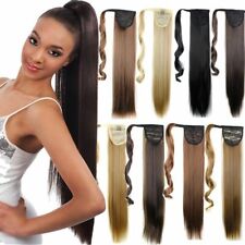 Real Long Clip In Ponytail Pony Tail Hair Extension Wrap On Hair Piece as Human