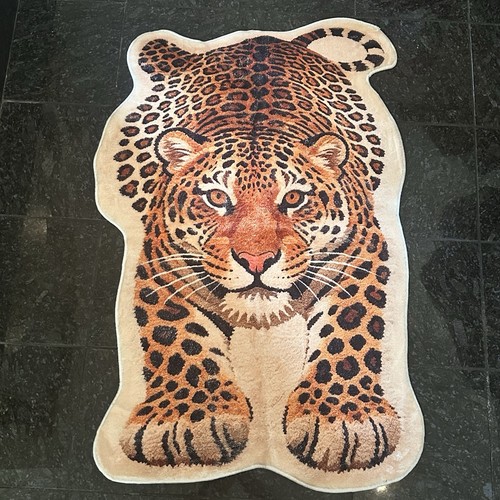 Large soft leopard rug mat - large,
