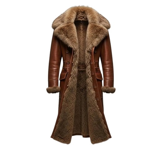 Men luxury leather faux fur - men's,